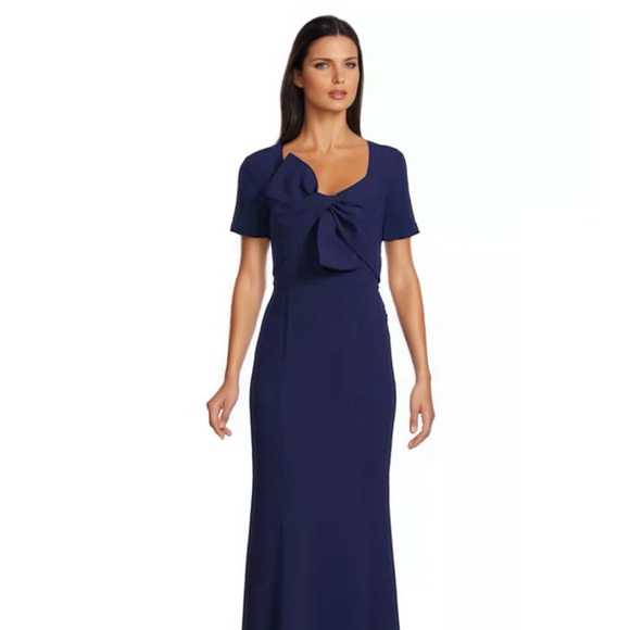 Shani Dresses & Skirts - Shani NWT Elegant Navy Blue Short Sleeve Women's Formal Gown